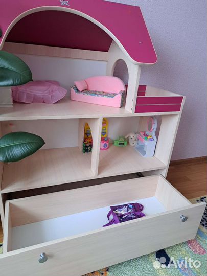 Дом для барби с ящиком для игрушек