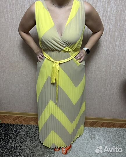 Желтое платье женское