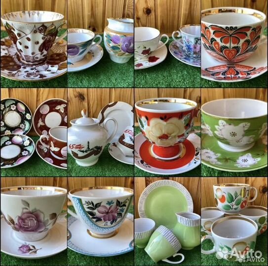 Чайная пара СССР фарфор лфз Дулево Вербилки