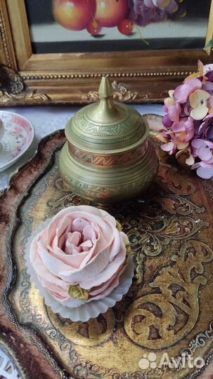 Латунь вазочка сахарница баночка шкатулка винтаж