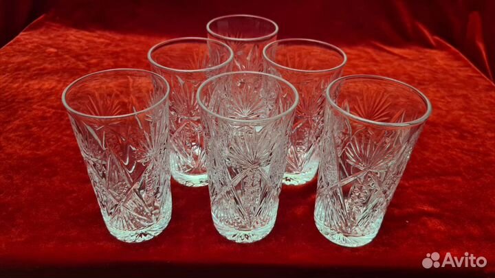 Набор хрусталь стаканы рисунок Мальцов-й СССР