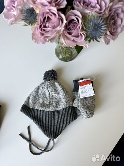 Комплект H&M шапка и варежки
