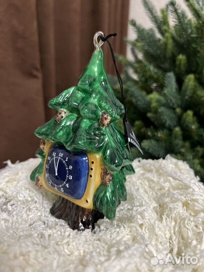 Ёлочная игрушка Ёлка с часами Польша