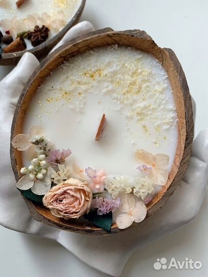 Кокосовые свечи ручная работа