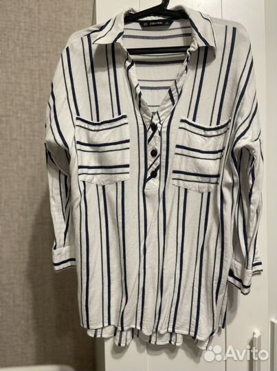 Рубашка zara лён