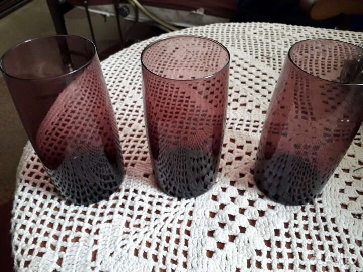 Цветные бокалы СССР 3шт