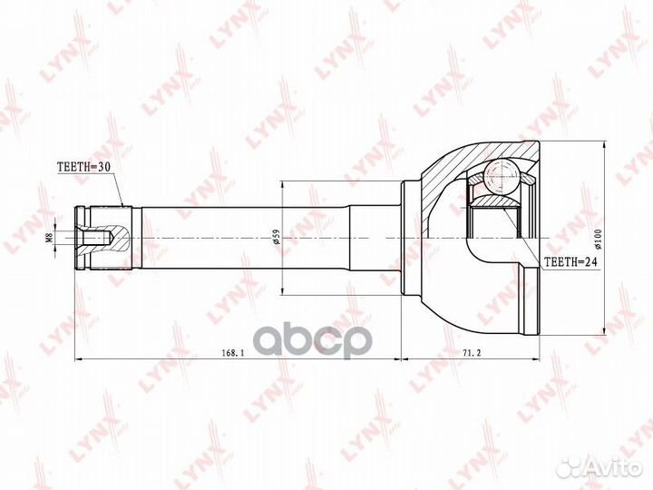 ШРУС наруж. ком/кт CO-7543 lynxauto