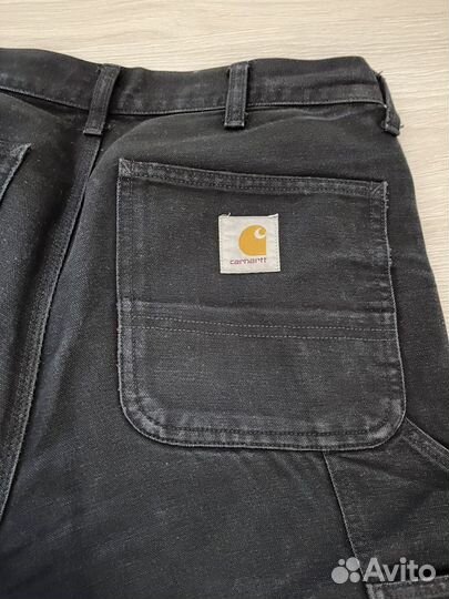 Carhartt WIP джинсы черные double knee