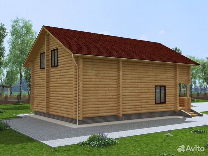 Сруб дома из бревна