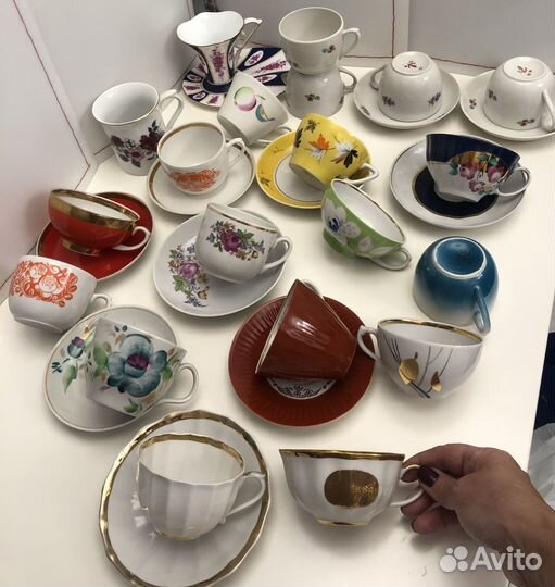 Чайные пары чашки гиганты блюдца СССР