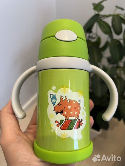 Термос детский в упаковке новый 280 мл с ручками