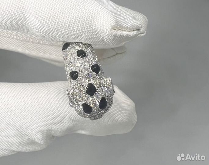 Новое золотое кольцо Пантера с брил. 2.95 ct