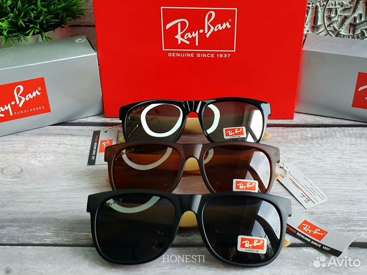 Солнцезащитные очки поляризационные Ray Ban бамбук