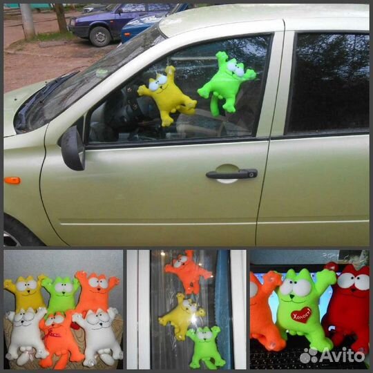 Кот саймон на присосках в авто