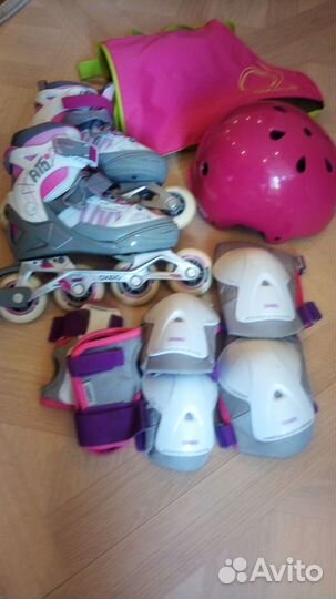 Роликовые коньки детские раздвижные с экипировкой