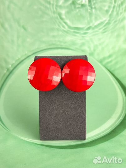 Винтажные клипсы красные, США. К12. А