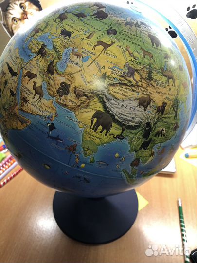 Глобус детский с животными