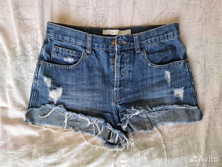 Шорты с завышенной посадкой (lime и cropp)