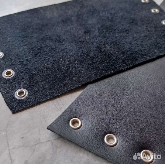 Черные женские браслеты-наручи натуральная кожа