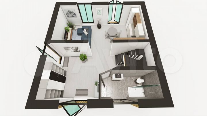 Коттедж 107 м² на участке 7,3 сот.