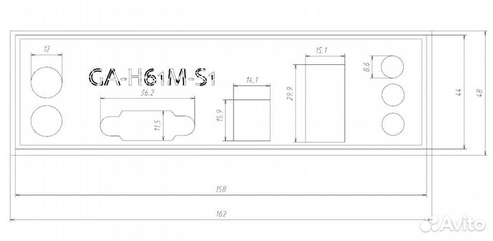 Заглушка на материнскую плату GA-H61M-S1