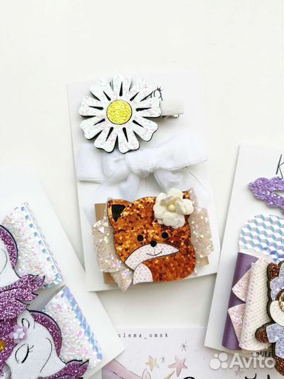 Подарочный набор резиночек и заколок Единороги