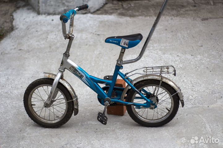 Детский велосипед Космос с родительской ручкой