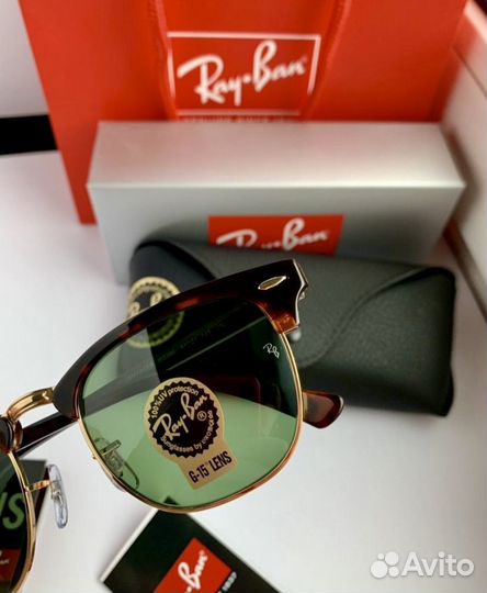 Очки ray ban clubmaster зеленые