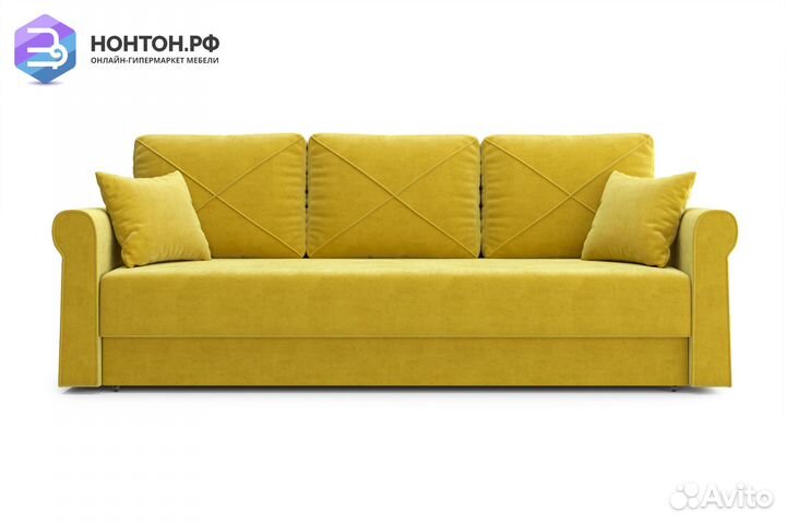 Диван еврокнижка Лира 3-х местный горчичный