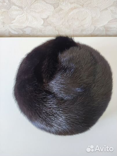 Шапка норковая женская черная 60