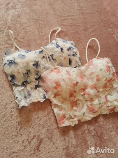 Топ-бра на бретельках, кроп-топ