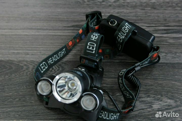 Сверхмощный налобный LED фонарь с аккумуляторами