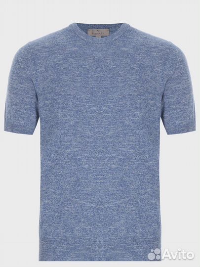 Футболка из хлопка и льна Canali