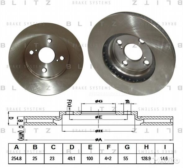 Blitz BS0180 Диск тормозной перед