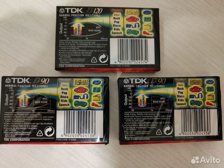 Аудиокассеты TDK D90,D120,FE90.Новые