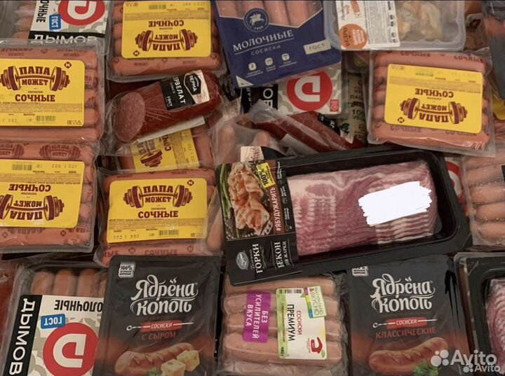 Мясо, курица, колбаса, сосиски, полуфабрикаты