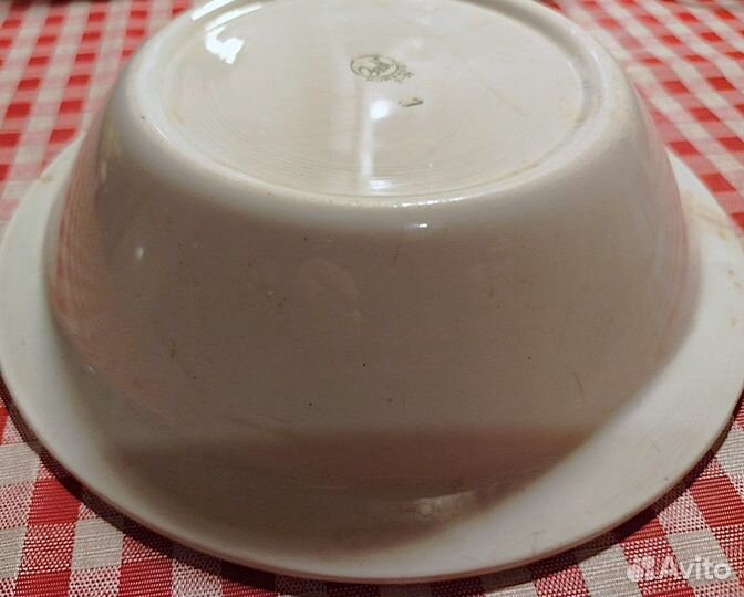 Редчайшая тарелка. Фаянс.(зик Конаково) 1955г