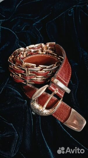 Ремень женский винтажный натуральная кожа
