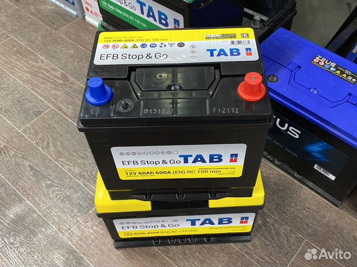 Аккумулятор EFB Start-Stop TAB 60Ah 65Ah
