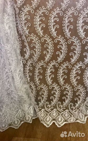 Тюль сетка с вышивкой