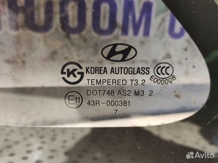 Стекло глухое заднее левое Hyundai Elantra 4 (HD)