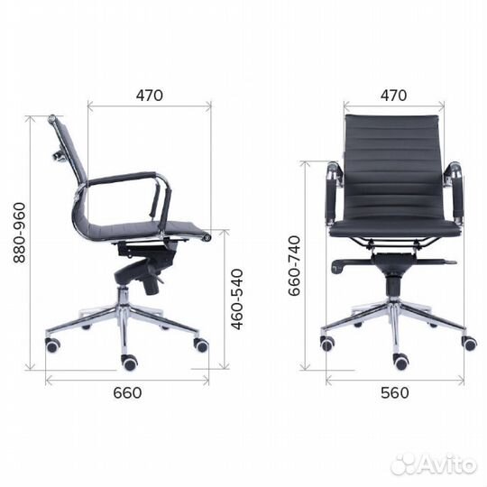 Кресло офисное EverProf Leo T Экокожа Черный