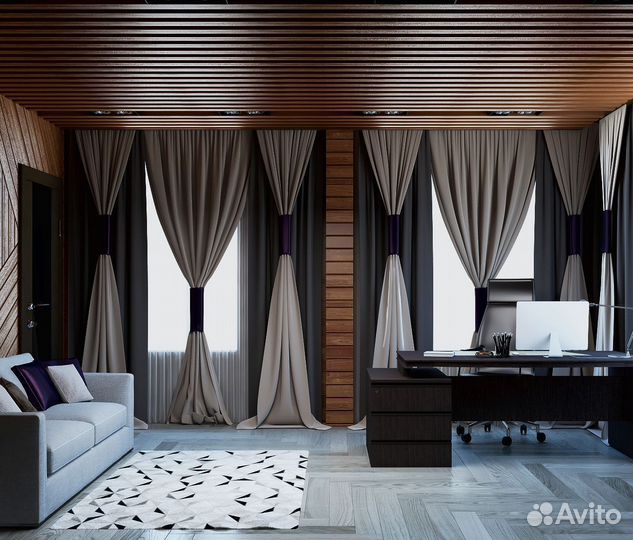 Шторы на заказ лен, рогожка, на люверсах