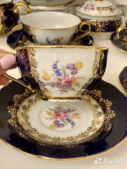 Сервиз чайный кобальт Богемия 