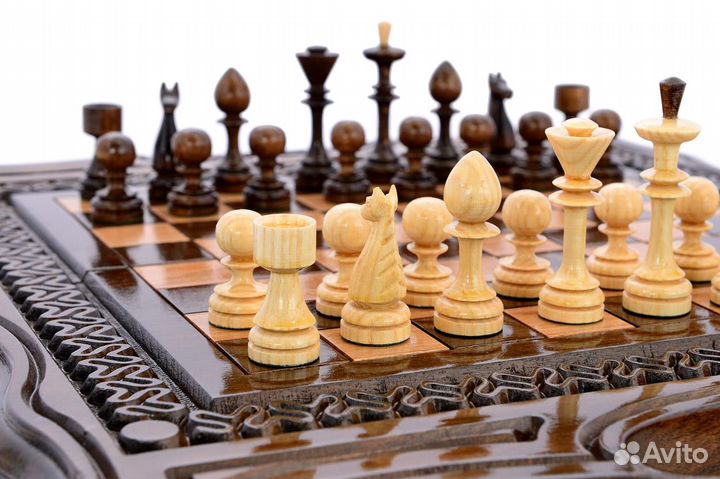 Шахматы + нарды резные 