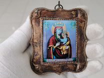Икона Черниговская богородица латунь