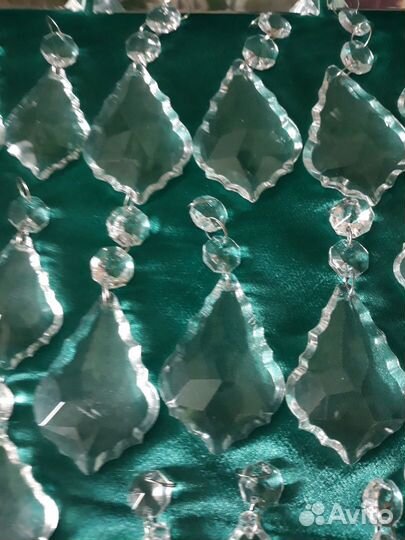 Хрустальные подвески, висюльки, листья, багеты