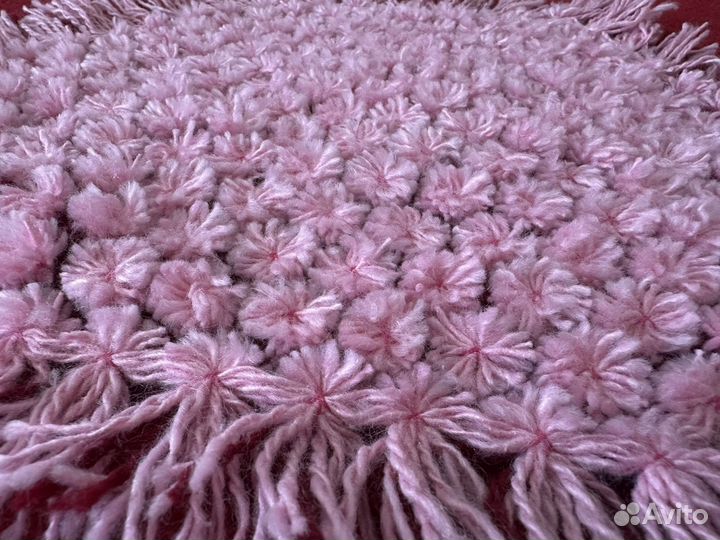 Салфетка из помпонов ручной работы, коврик