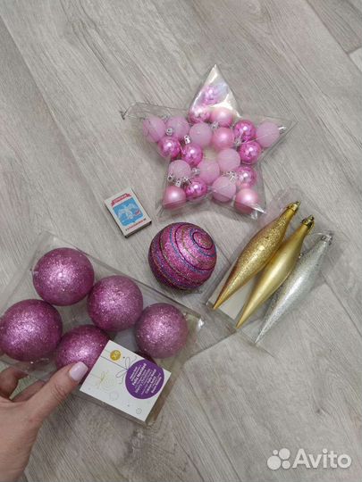 Елочные игрушки пластик