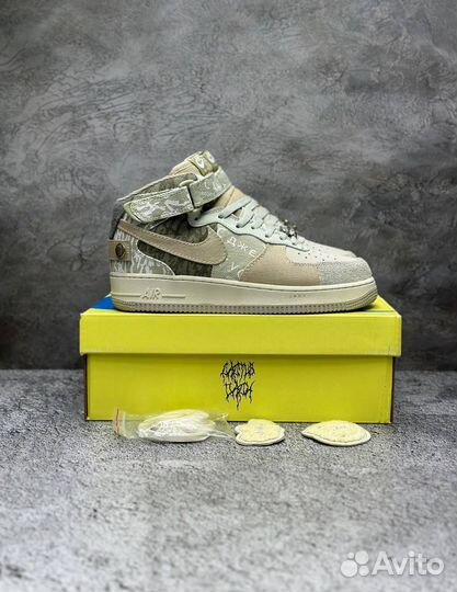 Кроссовки зимние nike AIR force 1 кактус джек